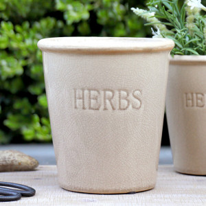 Large Dorset Taupe Herb Pot, decorative home accessory