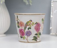 Hollingbury Peony & Parrots Planter Pot - Small