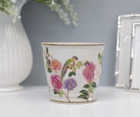 Hollingbury Peony & Parrots Planter Pot - Small