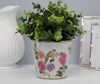 Hollingbury Peony & Parrots Planter Pot - Small