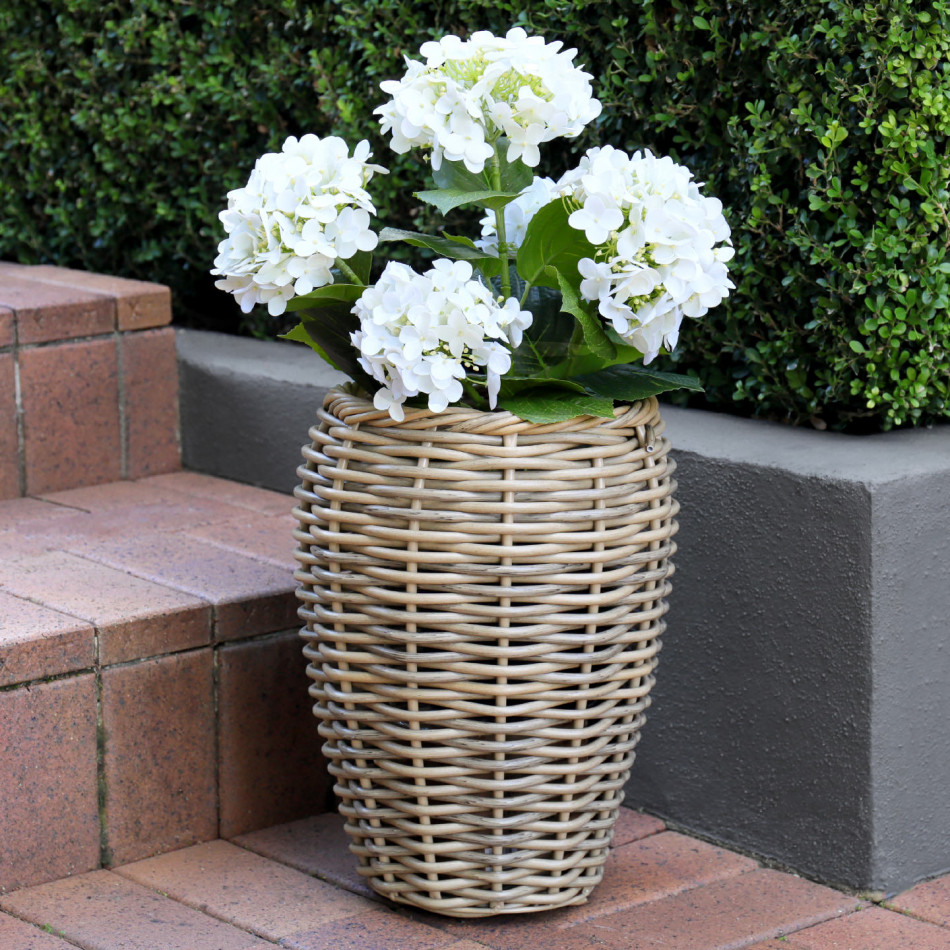 Small Surrey Polyrattan Basket Planter, a decorative container for displaying plants
