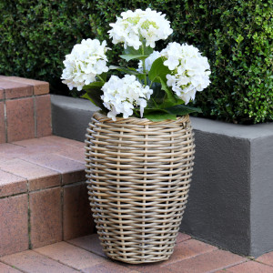 Small Surrey Polyrattan Basket Planter, a decorative container for displaying plants