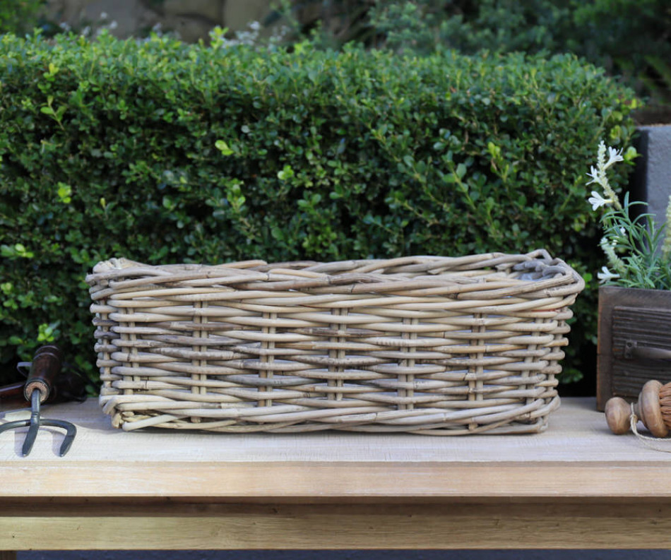Large Amalfi Rectangle Rattan Planter Basket