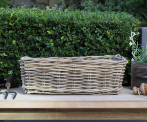 Large Amalfi Rectangle Rattan Planter Basket