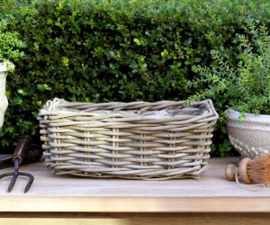Small Amalfi Rectangle Rattan Planter Basket