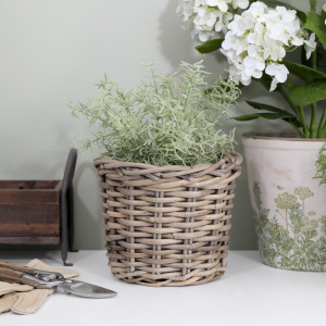 Small Amalfi Rattan Planter Basket