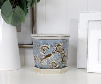 Small Lark Grove Hexagonal Blue Planter