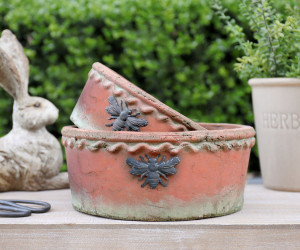 Small Shallow French Bee Terracotta Plant Pot
