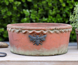 Large Shallow French Bee Terracotta Plant Pot