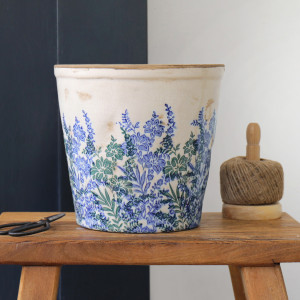 Large Sevenoaks Blue Floral Planter, a decorative container for displaying plants