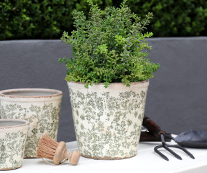 Large Hayward Green Floral Planter