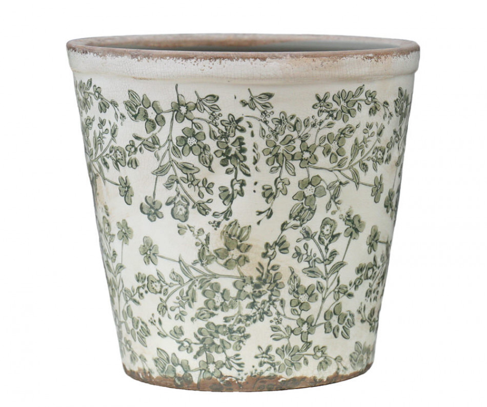 Large Hayward Green Floral Planter