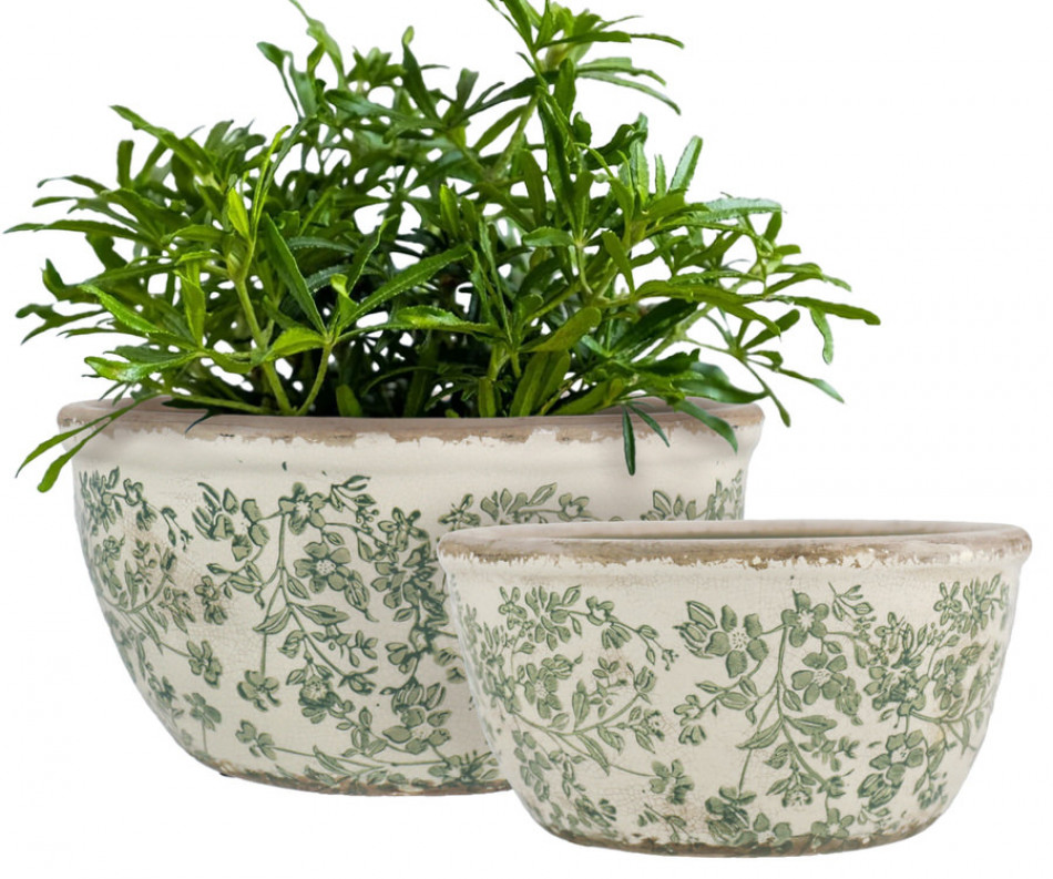 Small Hayward Green Shallow Planter