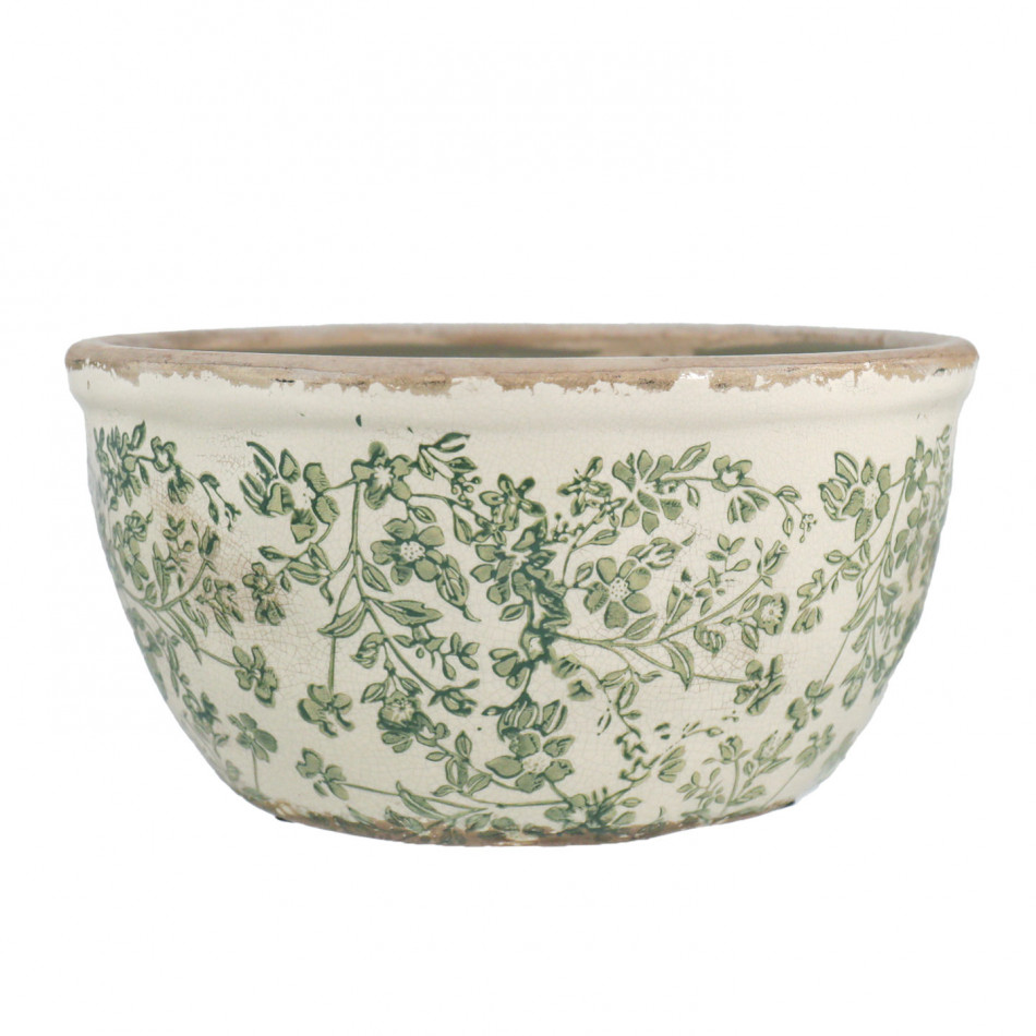 Large Hayward Green Shallow Planter, a decorative container for displaying plants