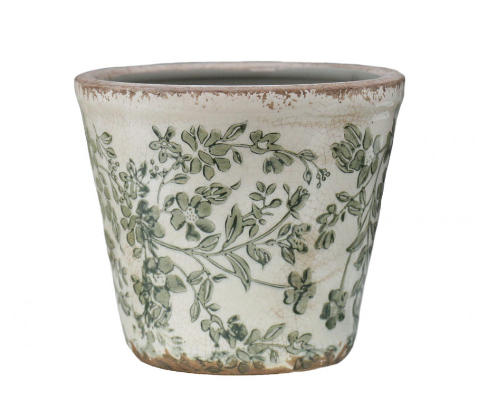 Small Hayward Green Floral Planter