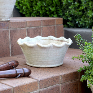 Shallow Penshurst Wave Plant Pot, designed as a decorative container for a favourite plant