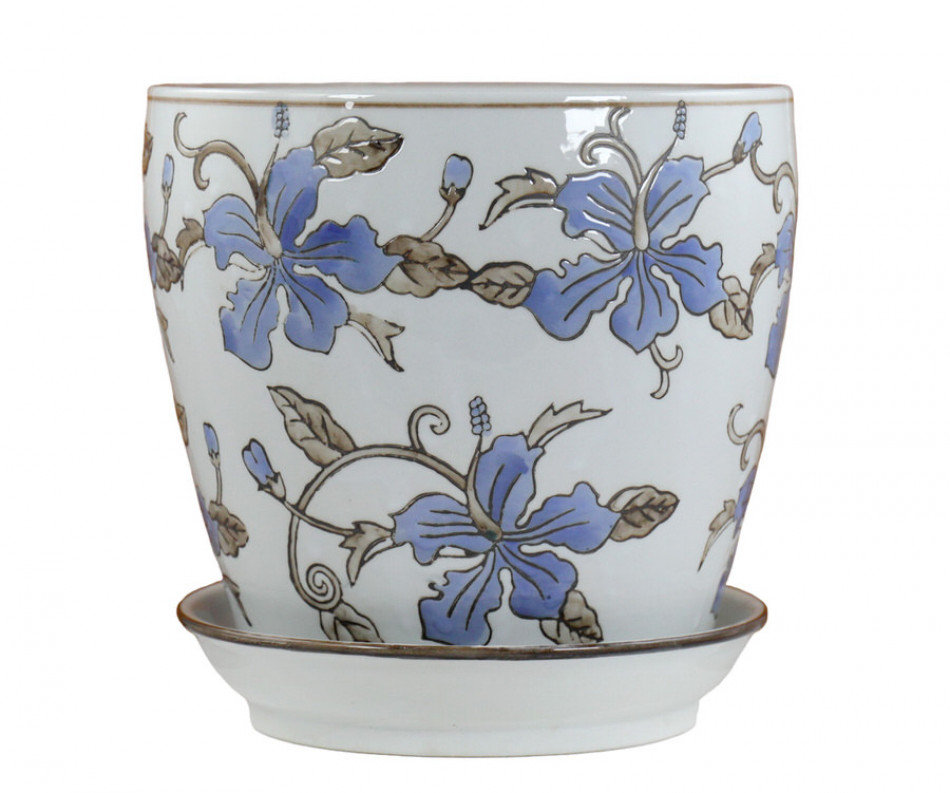 Medium Blue Hibiscus Plant Pot