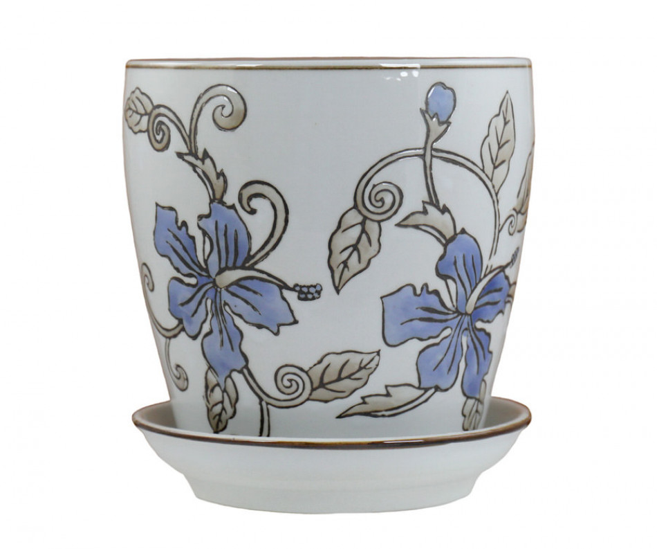 Small Blue Hibiscus Plant Pot