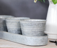 Figtree Set 3 Tin Pots on Tray