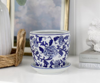 Extra Small Clareville Indigo Roses Plant Pot S/4