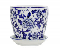 Extra Small Clareville Indigo Roses Plant Pot S/4