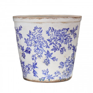 Large Arden Blue Floral Planter