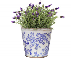 Large Arden Blue Floral Planter