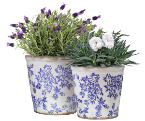 Medium Arden Blue Floral Planter
