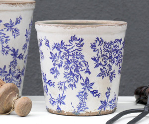 Medium Arden Blue Floral Planter