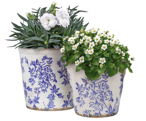 Small Arden Blue Floral Planter