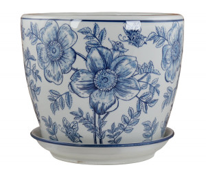 Large Blue Clematis Planter Pot