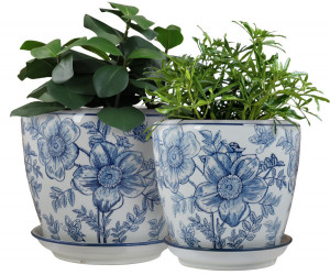 Medium Blue Clematis Planter Pot
