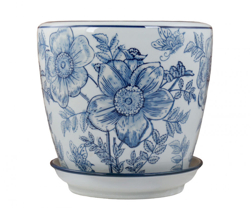 Medium Blue Clematis Planter Pot
