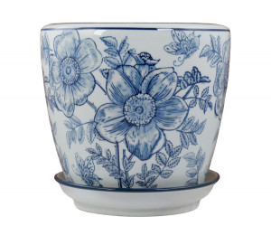 Medium Blue Clematis Planter Pot