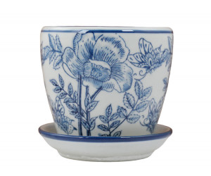 Extra Small Blue Clematis Planter Pot