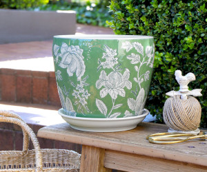 Large Florence Green Planter Pot