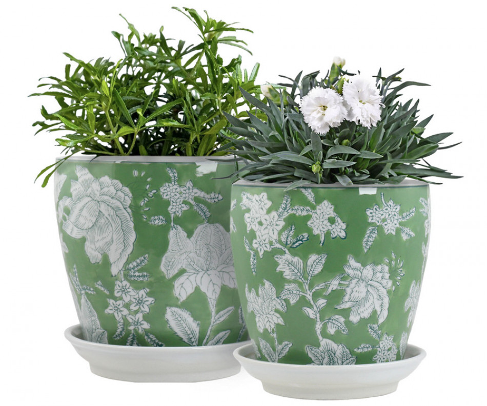 Medium Florence Green Planter Pot