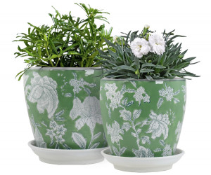Medium Florence Green Planter Pot