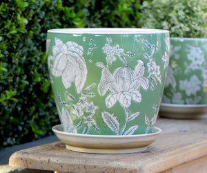 Medium Florence Green Planter Pot