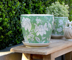 Medium Florence Green Planter Pot