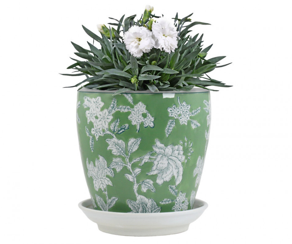 Small Florence Green Planter Pot