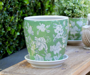 Small Florence Green Planter Pot