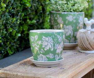 Extra Small Florence Green Planter Pot