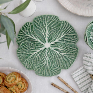 Savoy Cabbage Leaf Plate, a tabletop piece suited to serving food or creating a decorative display