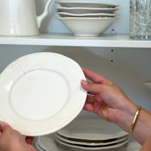 Dragonfly Lunch Plate - White French Provincial Plate, designed for practical dining use with an ornamental presentation