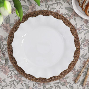 St Pierre Porcelain Round Plate, a tabletop piece suited to serving food or creating a decorative display