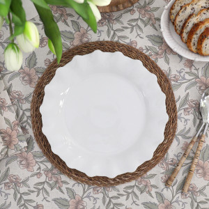 St Pierre Porcelain Round Plate, designed for practical dining use with an ornamental presentation