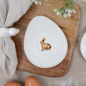 Foxglove II Rabbit Trinket Plate shown from an angled view
