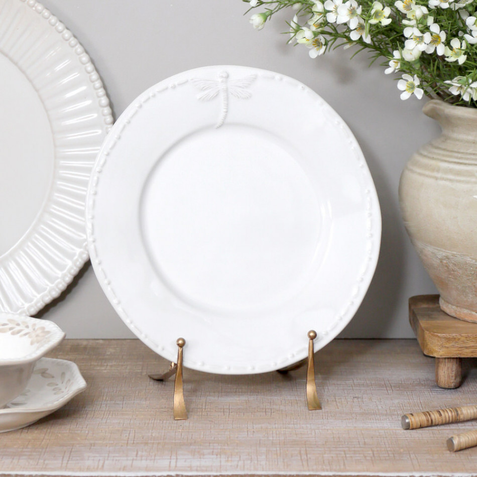 Large Gallery Gold Plate Stand, a tabletop piece for serving or decorative display