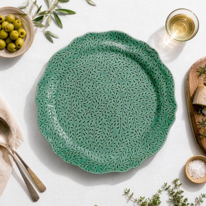 Thornbury Green Serving Platter, a tabletop piece suited to serving food or creating a decorative display